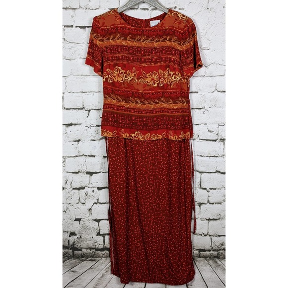 VINTAGE Cottage Core Coastal Grandma Maxi/Midi Dress - Picture 2 of 9